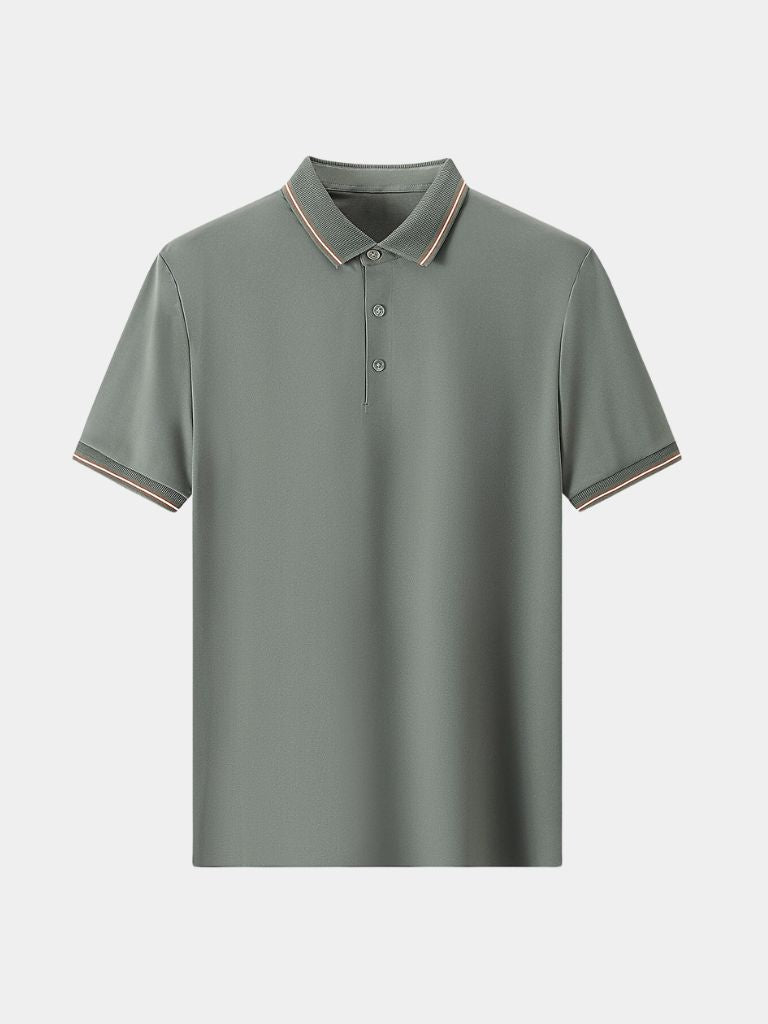 Joel - Navy Contrast Piping Polo