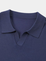 Keegan - Knit Polo with Open Collar
