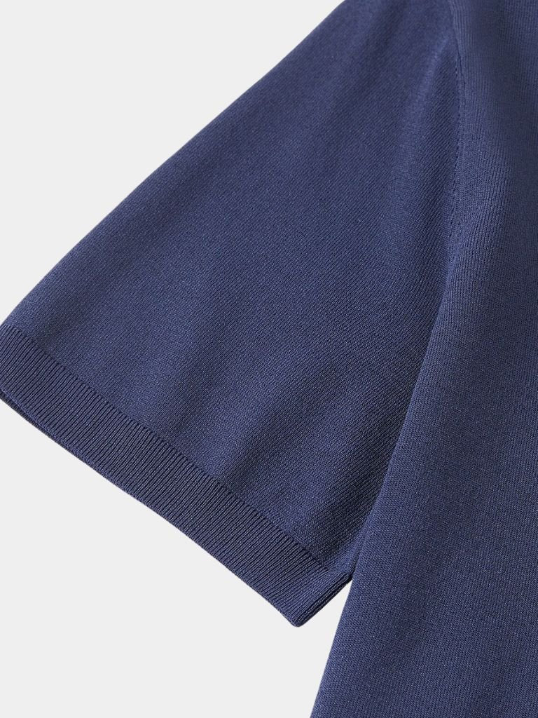 Keegan - Knit Polo with Open Collar