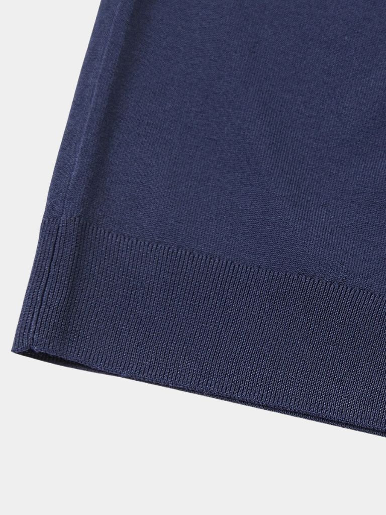 Keegan - Knit Polo with Open Collar