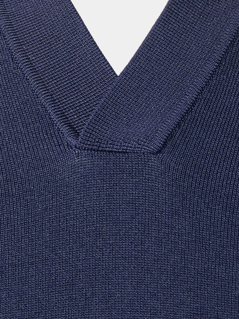 Keegan - Knit Polo with Open Collar