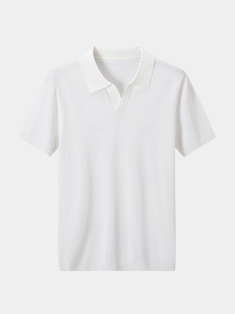 Keegan - Knit Polo with Open Collar