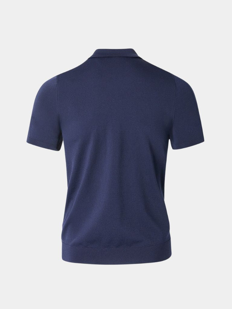 Keegan - Knit Polo with Open Collar