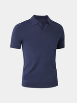 Keegan - Knit Polo with Open Collar