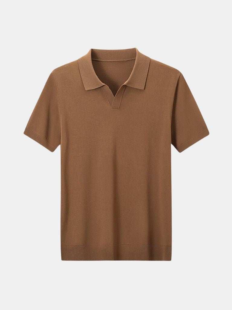 Keegan - Knit Polo with Open Collar