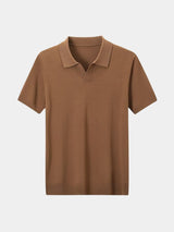 Keegan - Knit Polo with Open Collar