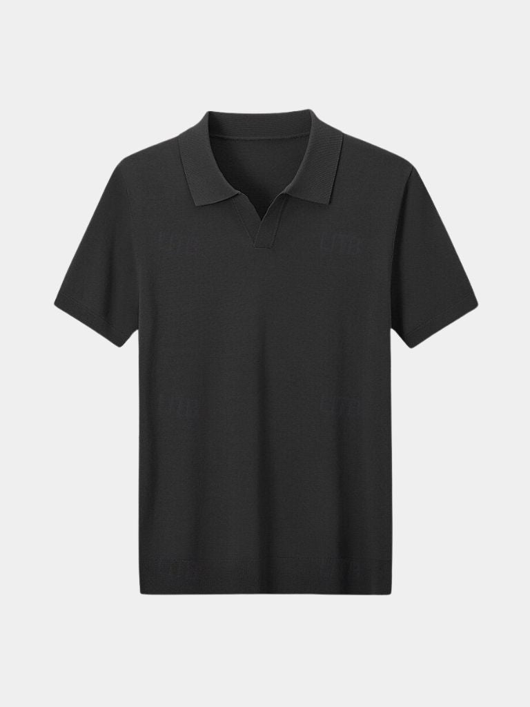 Keegan - Knit Polo with Open Collar