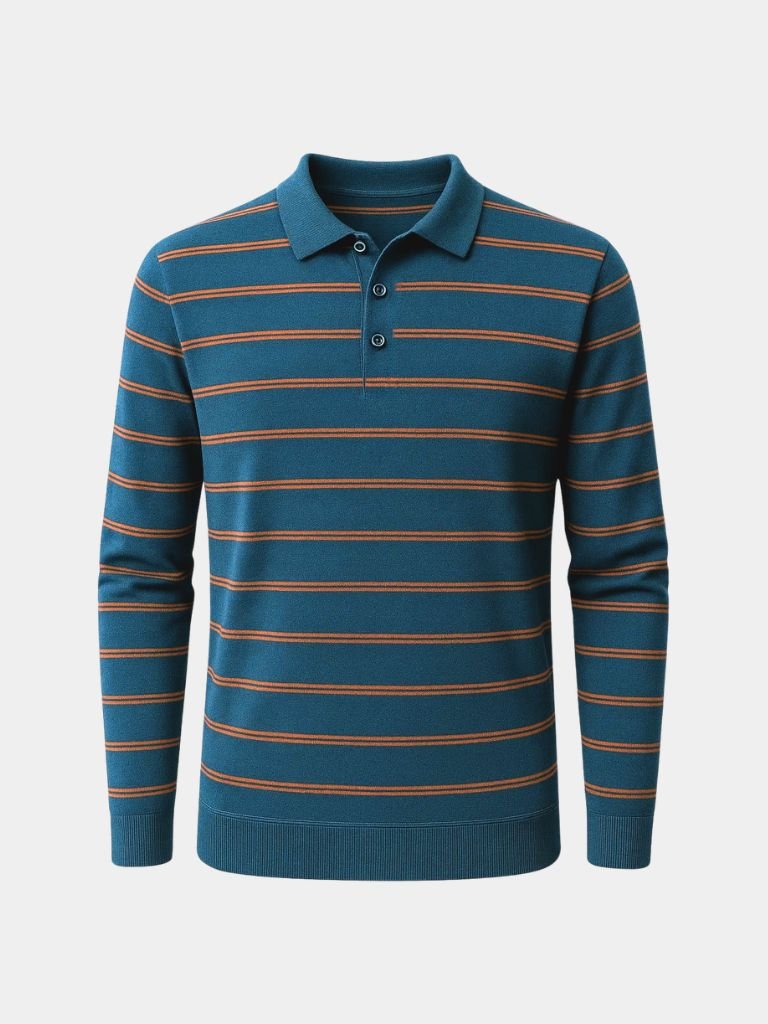 Colton - Striped Long Sleeve Polo