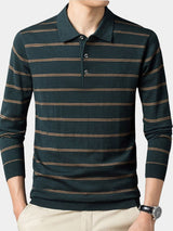 Colton - Striped Long Sleeve Polo