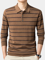 Colton - Striped Long Sleeve Polo