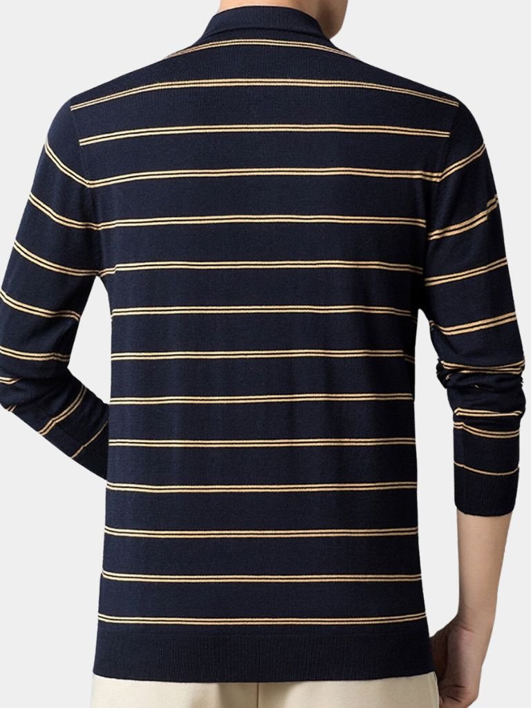 Colton - Striped Long Sleeve Polo