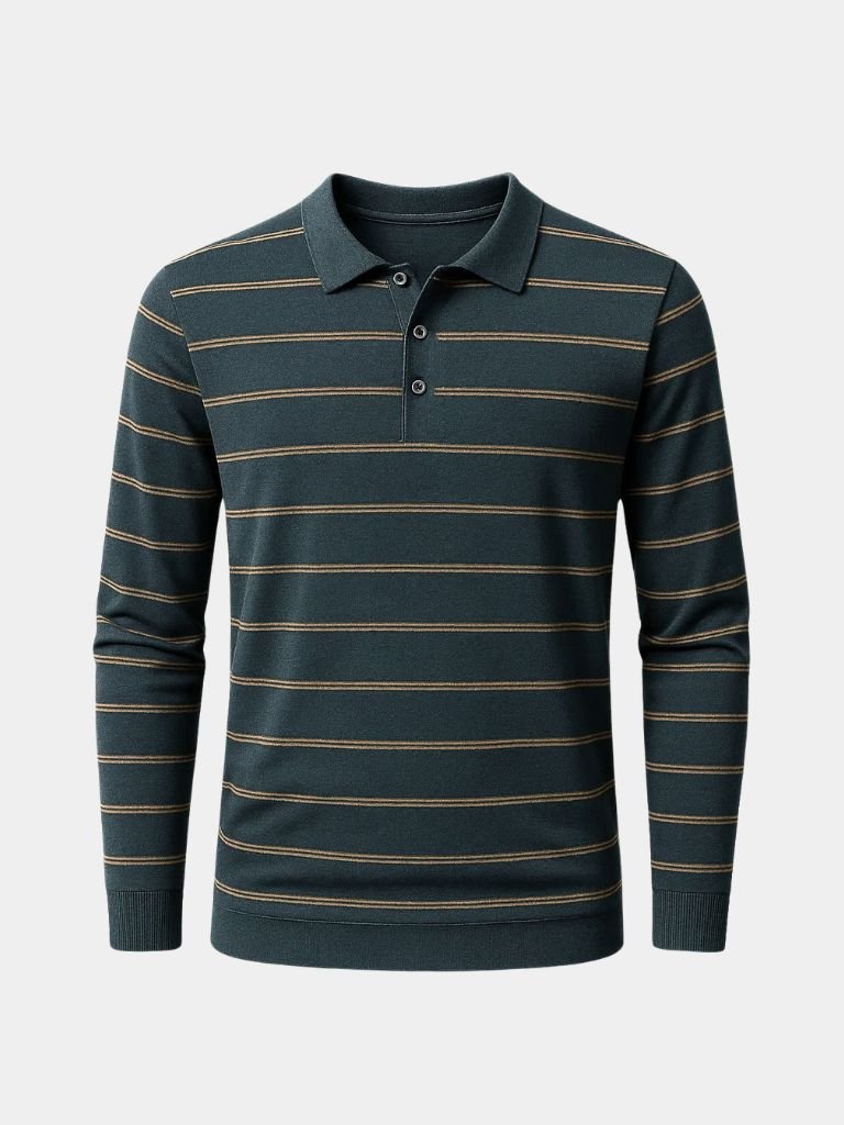 Colton - Striped Long Sleeve Polo