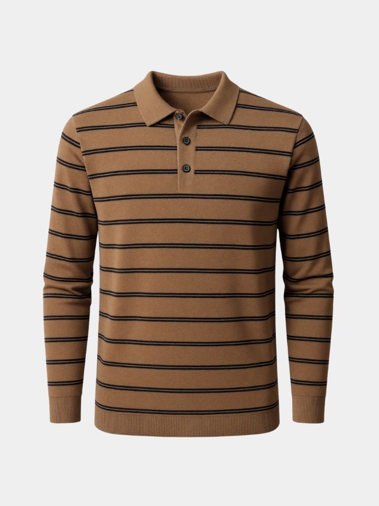 Colton - Striped Long Sleeve Polo