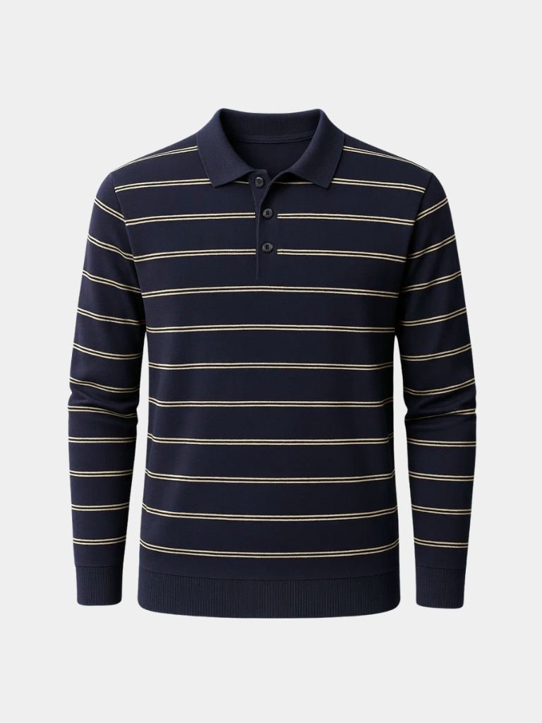 Colton - Striped Long Sleeve Polo