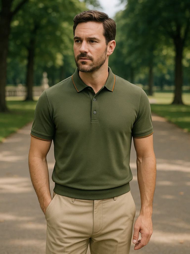 Curtis - Olive Green Classic Polo