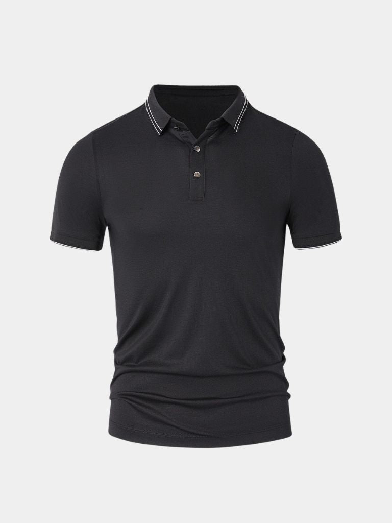 Dallas - Black Polo with Contrast Piping