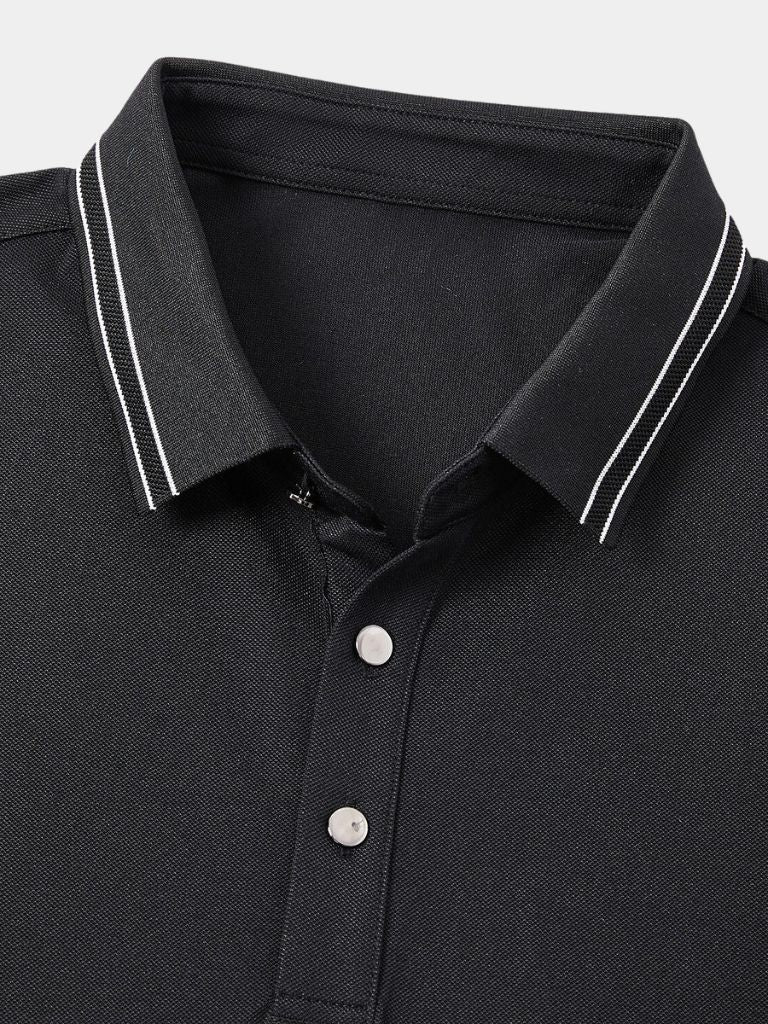 Dallas - Black Polo with Contrast Piping