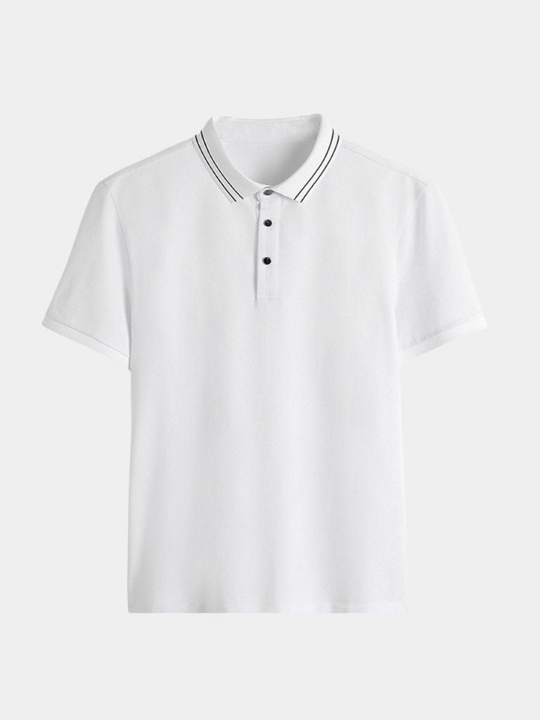 Dallas - Black Polo with Contrast Piping
