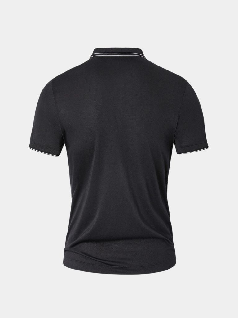 Dallas - Black Polo with Contrast Piping