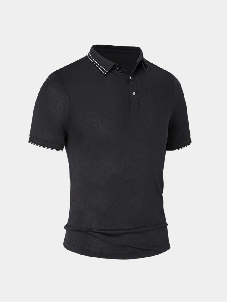Dallas - Black Polo with Contrast Piping