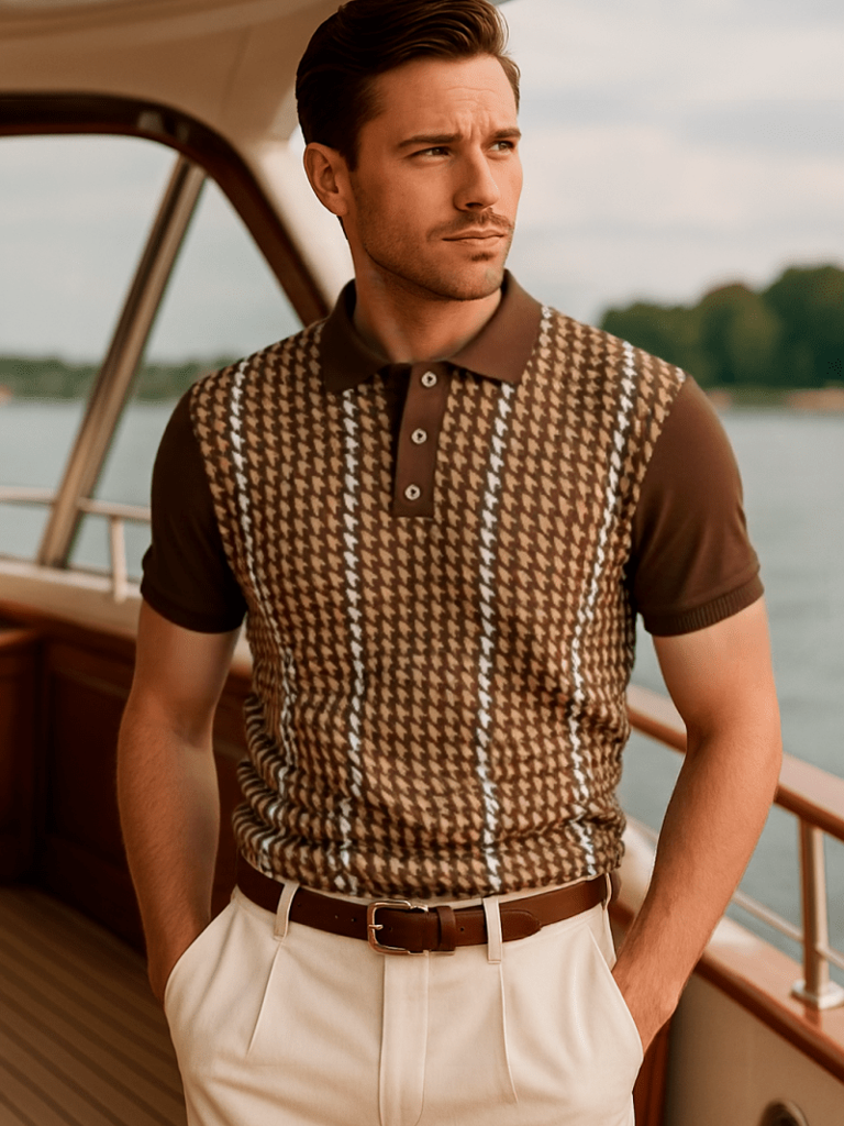Darren - Patterned Knit Polo