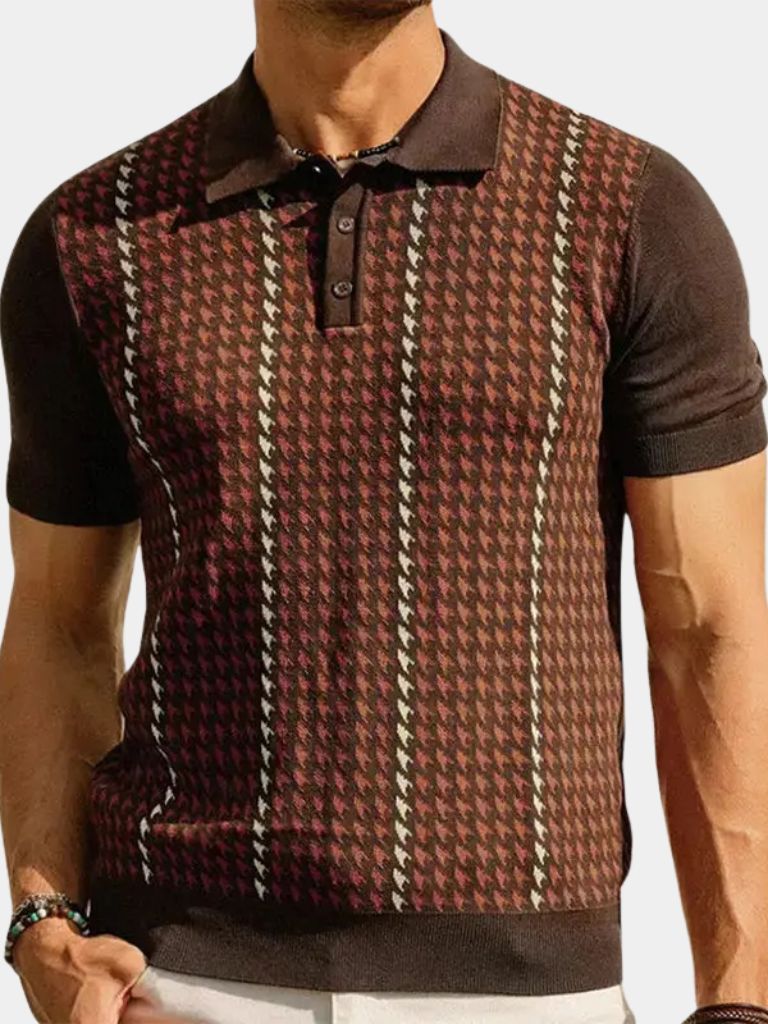Darren - Patterned Knit Polo