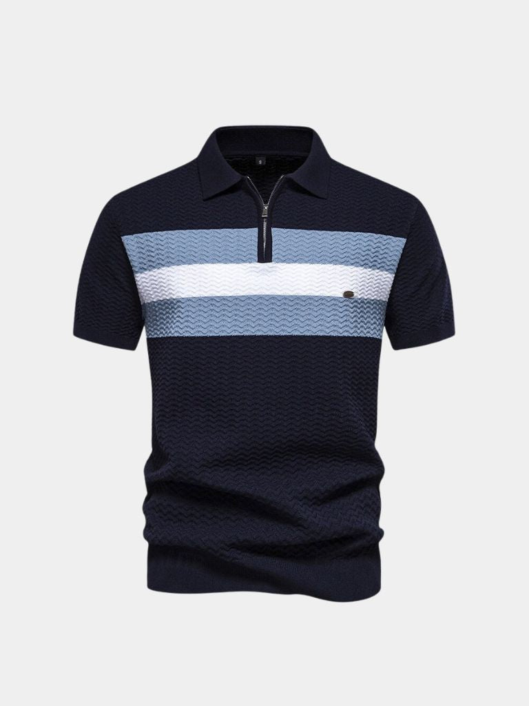 Devin - Colour Block Zip Polo