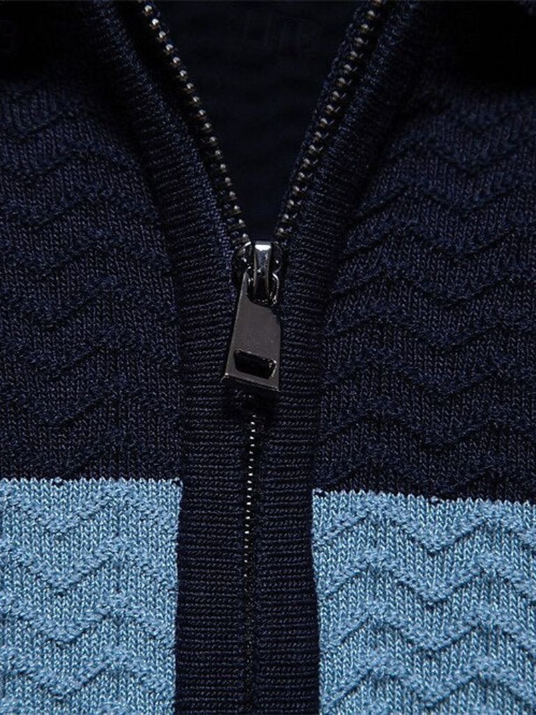 Devin - Colour Block Zip Polo