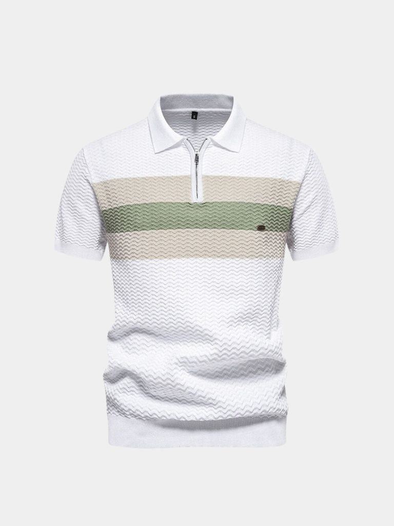 Devin - Colour Block Zip Polo