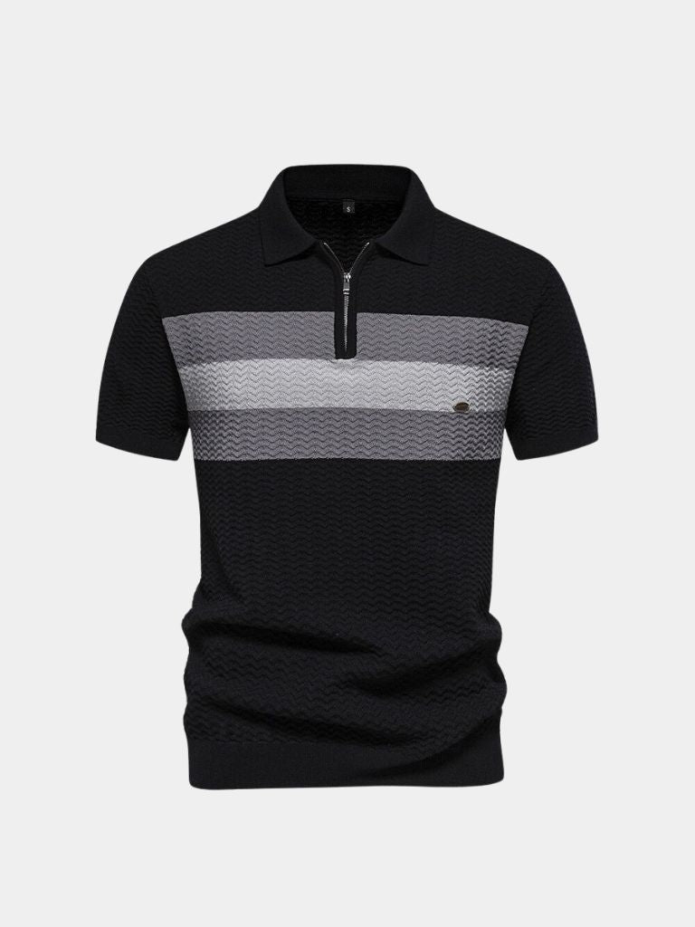 Devin - Colour Block Zip Polo