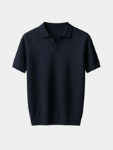 Dustin - Navy Open Collar Polo