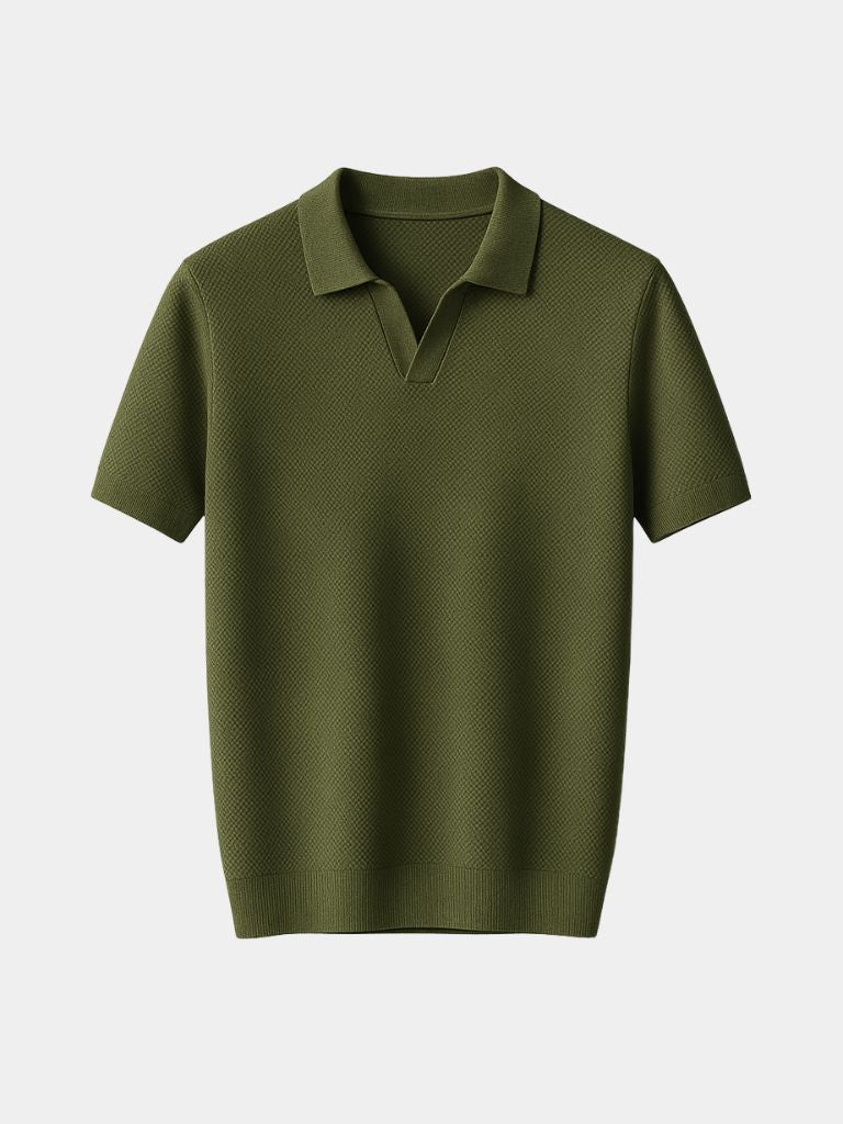 Dustin - Navy Open Collar Polo