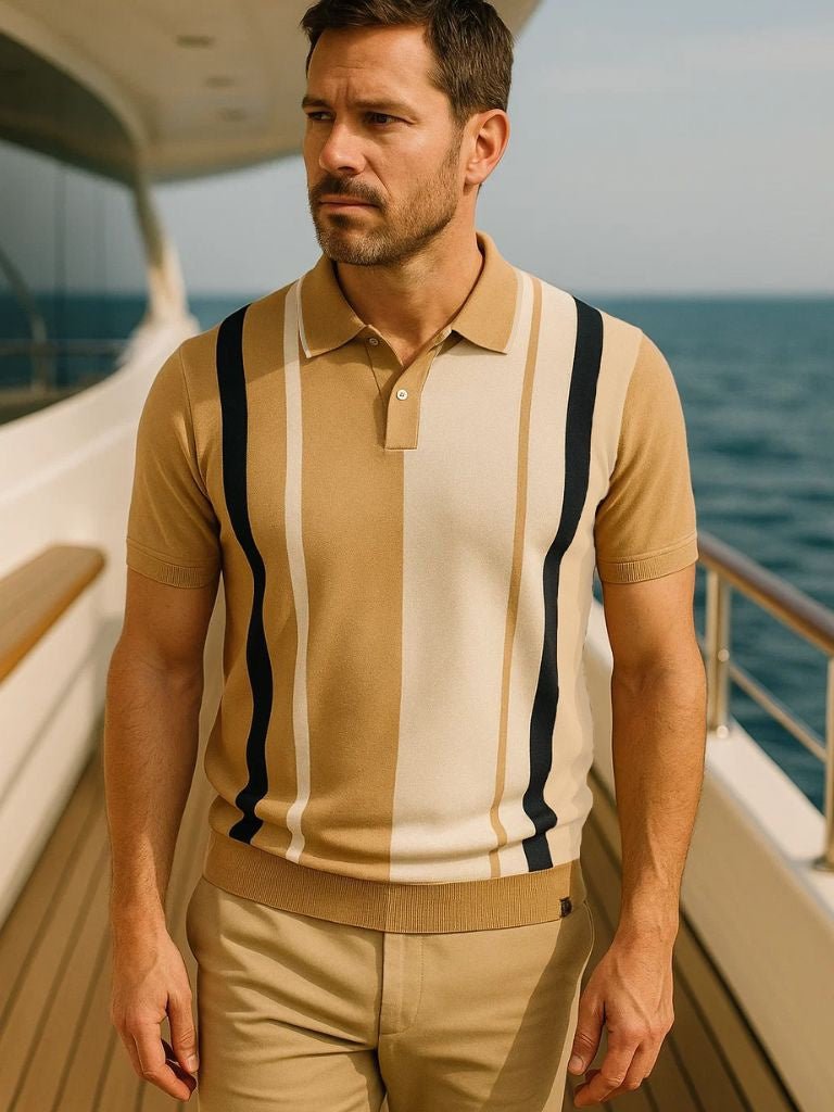 Graham - Retro Vertical Stripe Polo
