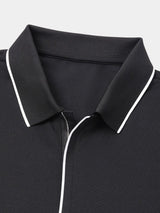 Grant - Black Zip Collar Polo