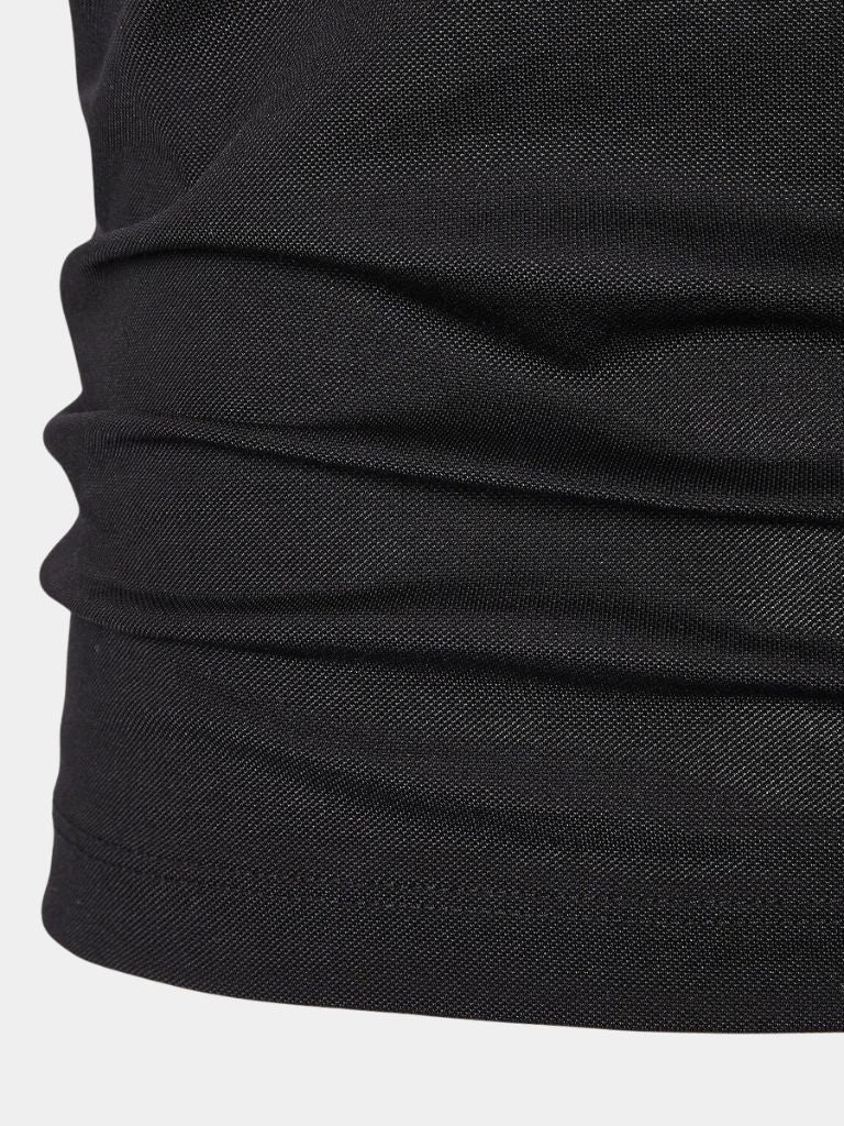Grant - Black Zip Collar Polo