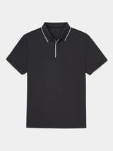 Grant - Black Zip Collar Polo