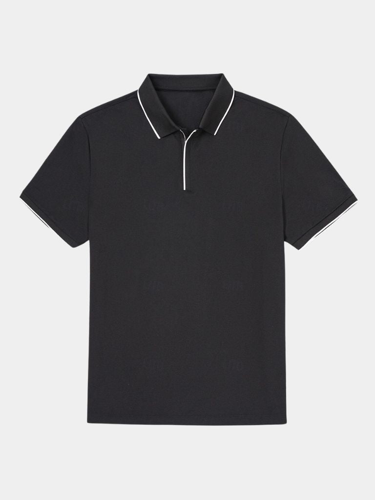 Grant - Black Zip Collar Polo