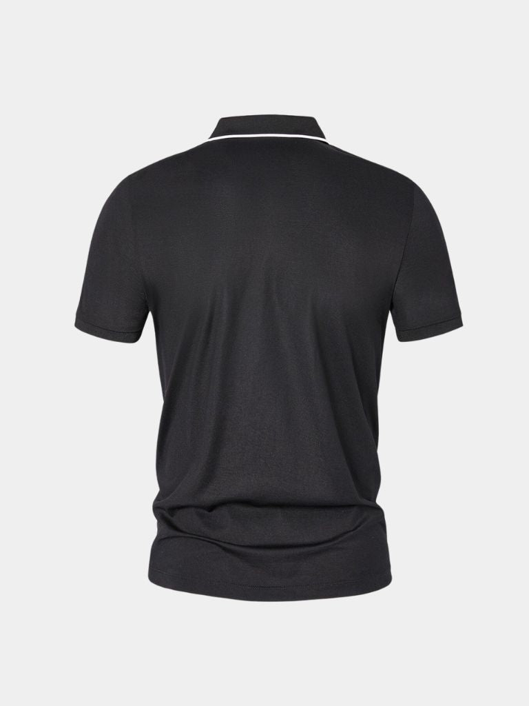 Grant - Black Zip Collar Polo
