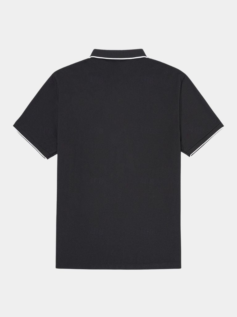 Grant - Black Zip Collar Polo