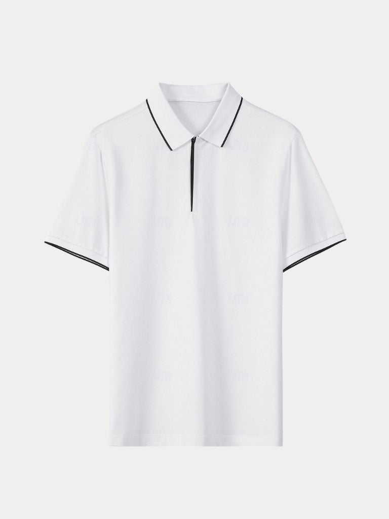 Grant - Black Zip Collar Polo