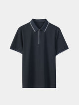 Grant - Black Zip Collar Polo