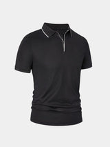 Grant - Black Zip Collar Polo