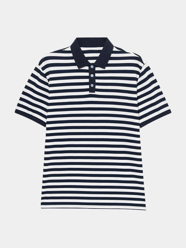 Greg - Dark Blue Striped Polo