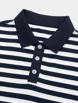 Greg - Dark Blue Striped Polo