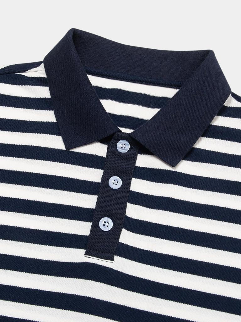 Greg - Dark Blue Striped Polo
