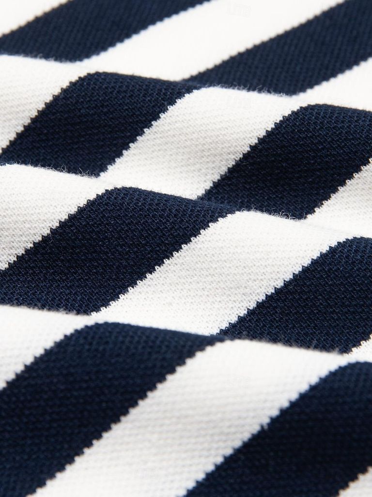 Greg - Dark Blue Striped Polo