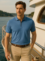 Jared - Blue Quarter Zip Polo