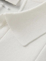 Jeremy - Blue Textured Open Collar Polo