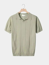 Jeremy - Blue Textured Open Collar Polo