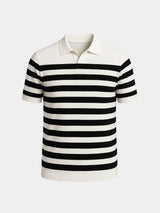 Jesse - Black and White Striped Polo